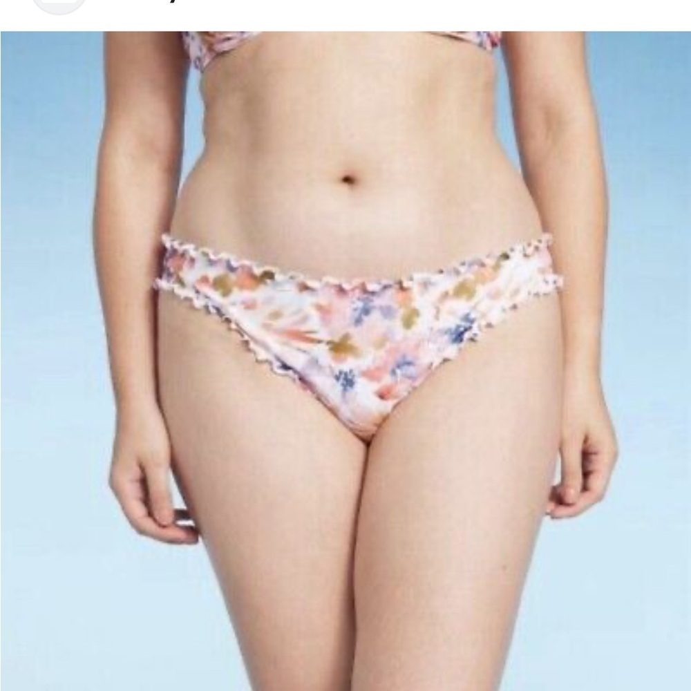 Shade shore ruffle edge cottage core swim bottoms floral size 2x